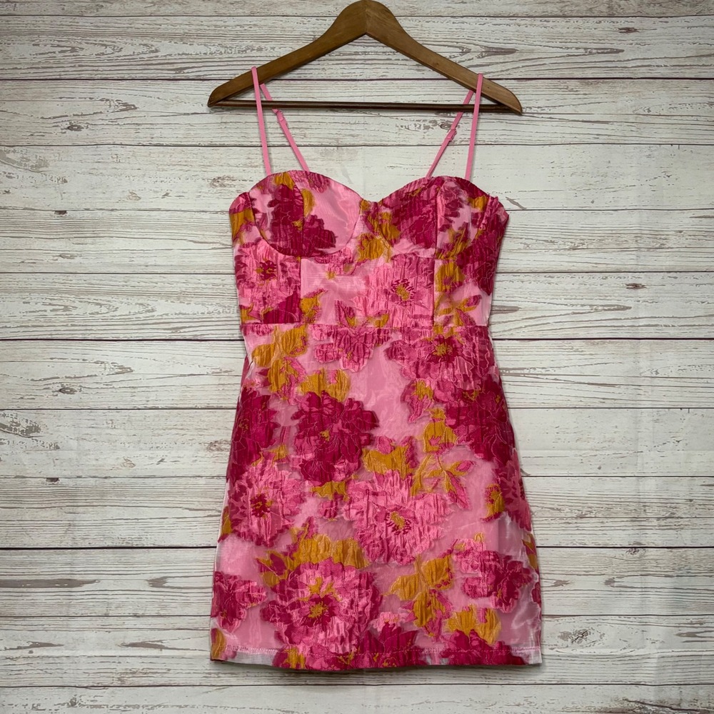 Lulus B. Right Flirtatious Composure Lace-up Bustier Mini Dress NWT Large